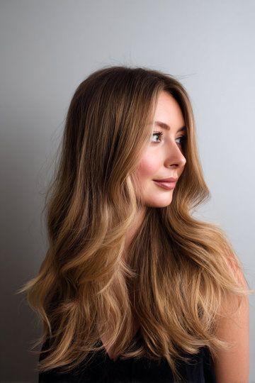 17 Honey_Brown_Caramel_Balayage_Medium_Length_Wavy_pin