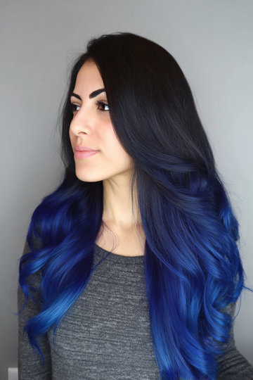 19 ombre black-to-royal-blue-long-wavy-hair_pin